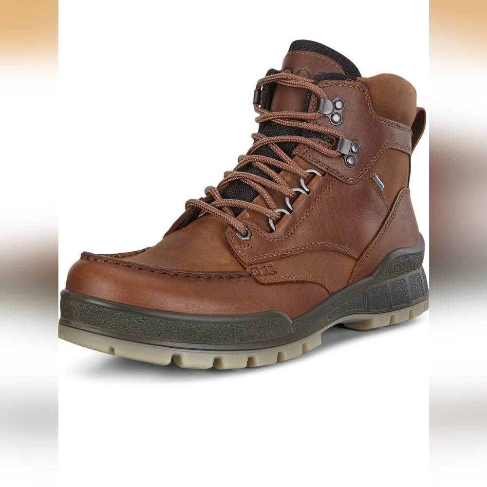 Men's Ecco Track 24 (Cognac) Leather Gore-Tex Mid-Cut Boots Sz 47 / 13-14